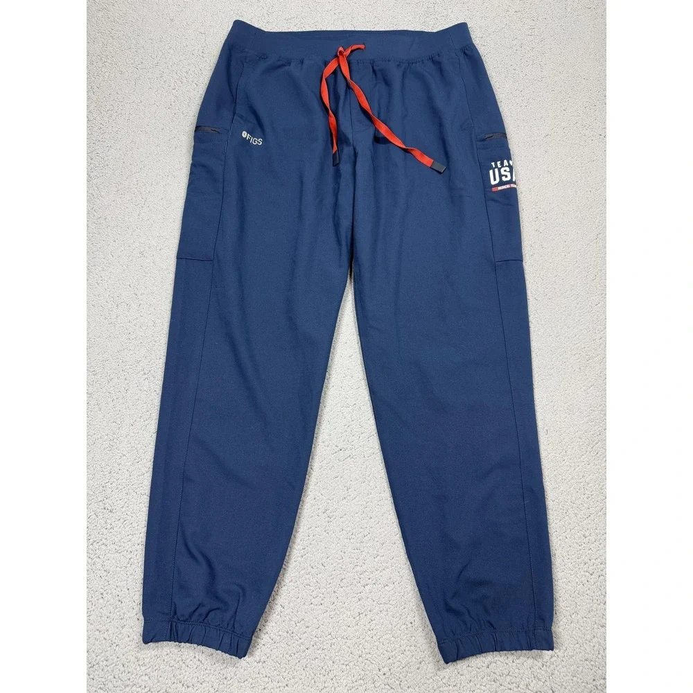 NWOT FIGS Team USA Pants Mens XL Blue Olympics Medical Team Joggers Scrub Pants